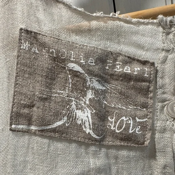 Vintage Magnolia Pearl Dress Linen Gauze Sheer - Picture 3 of 17